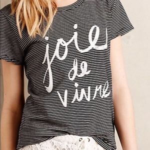 Parisian striped Joie de Vivre Tee